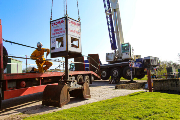 Close up of Cadman Cranes grab attachment for mobile cranes